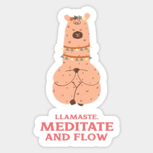Llama Yoga namaste Cute Funny Sticker